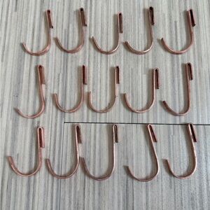 Handmade Solid Copper S Hooks for Kitchen or Garden set of 15